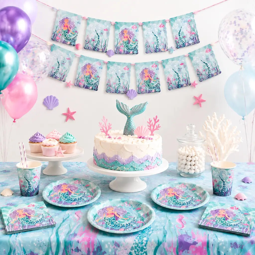 Sparkling Mermaid Party Bundle for 8 25pk
