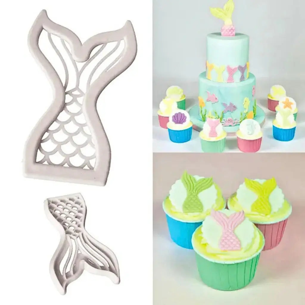 fondant mermaid tails ready for cupcakes