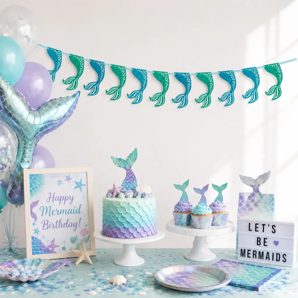 Mermaid Tail Glitter Garland 2.74m