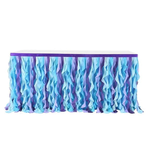 Mermaid Themed Curly willow Fabric Table Skirt