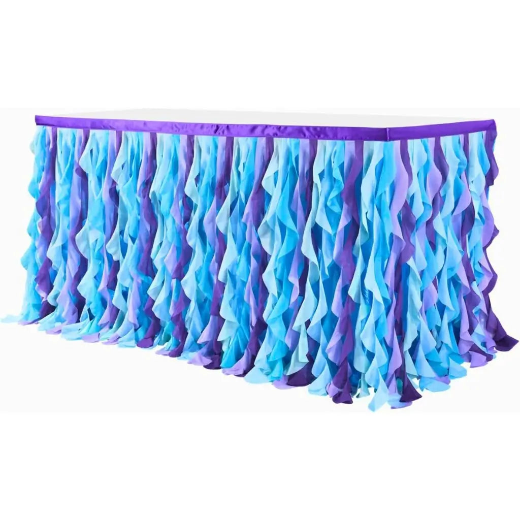 Mermaid Themed Curly willow Fabric Table Skirt