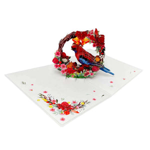 Australian Crimson Rosella in Native Flower Wreath 3d Pop up christmas greeting Card