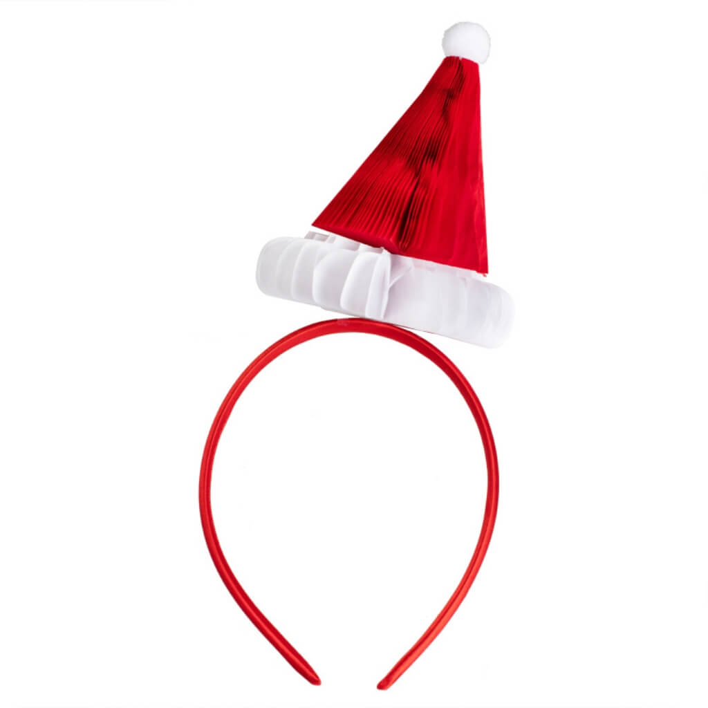 Merry Little Christmas honeycomb Santa hat headband in red, 2 pack, festive Christmas accessory
