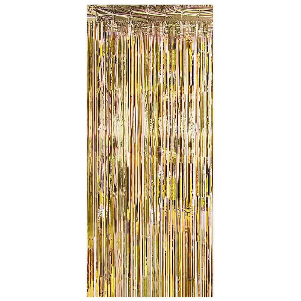 1m x 2m Metallic champagne gold Tinsel Foil Fringe Rain Curtain