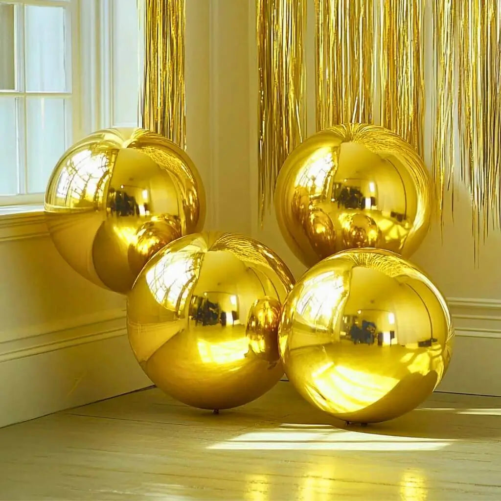 Metallic Gold 3D ORBZ Round Foil Balloon – 10" to 32" Sizes