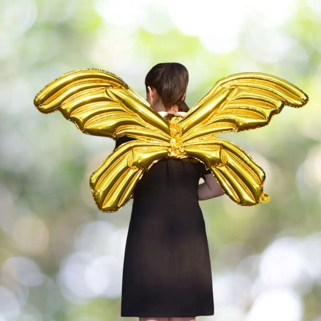 Large Butterfly Fairy Wing Foil Balloon - Metallic Gold