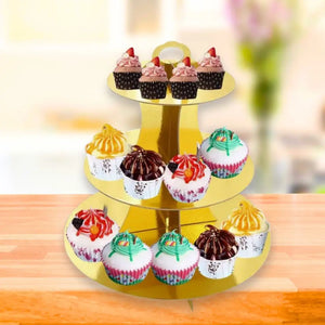 Metallic Gold 3 Tier Cupcake Stand