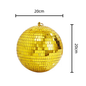 Pack of 1 Metallic Gold Mirror Disco Ball 20cm.