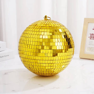 Pack of 1 Metallic Gold Mirror Disco Ball 20cm.