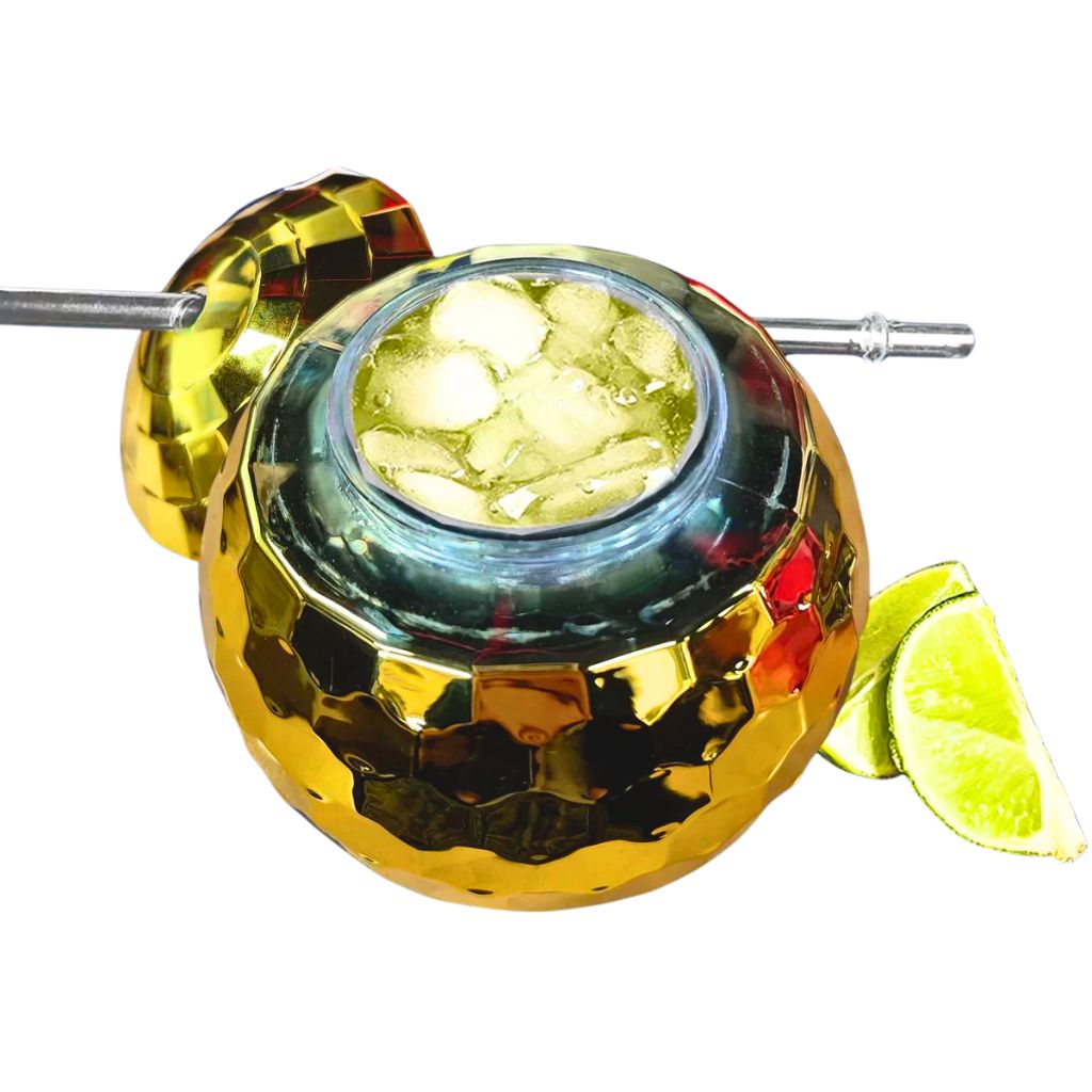 Metallic Gold Disco Ball Cocktail Cup