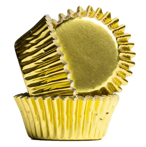 Mini Cupcake Baking Cups 75pk - Metallic Gold Foil