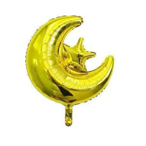16-inch Gold EID MUBARAK Moon Star Foil Balloon Banner