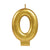 Metallic Gold Numeral Moulded Candle - Number 0