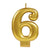 Metallic Gold Number 6 Candle