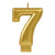 Metallic Gold Number 7 Candle