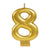 Metallic Gold Number 8 Candle