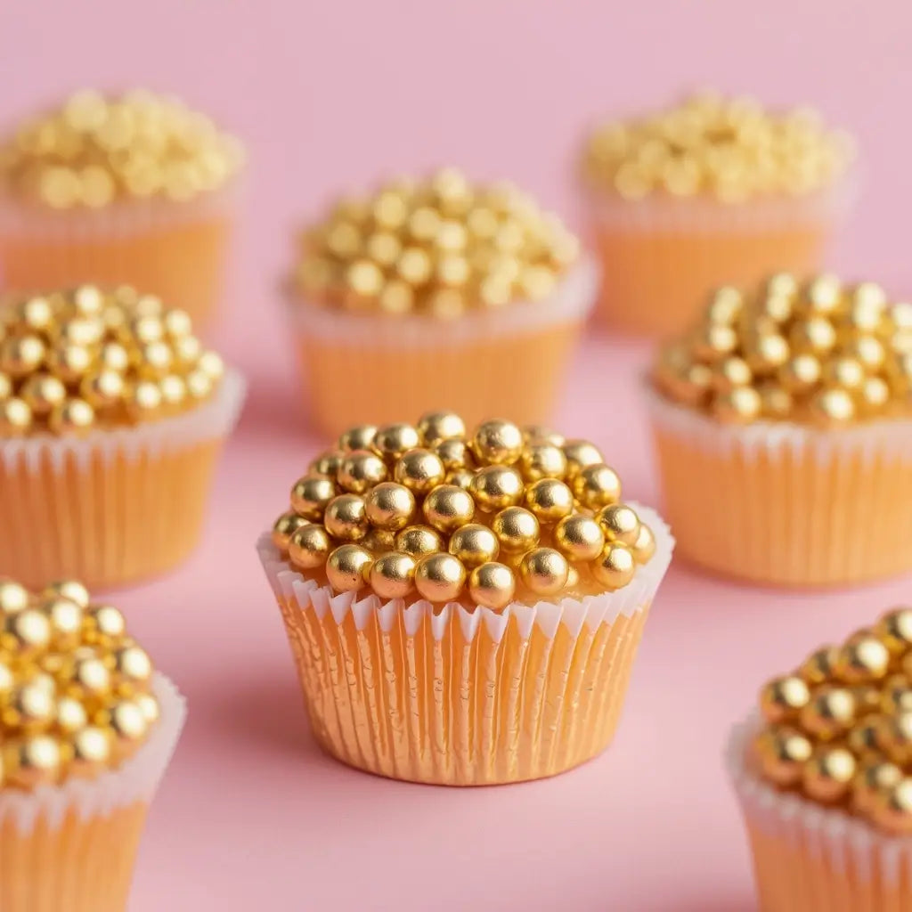 Sprinks shiny gold cachous 6mm cake sprinkles