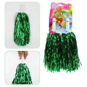 Metallic Green Cheerleader Pom Poms 2pk