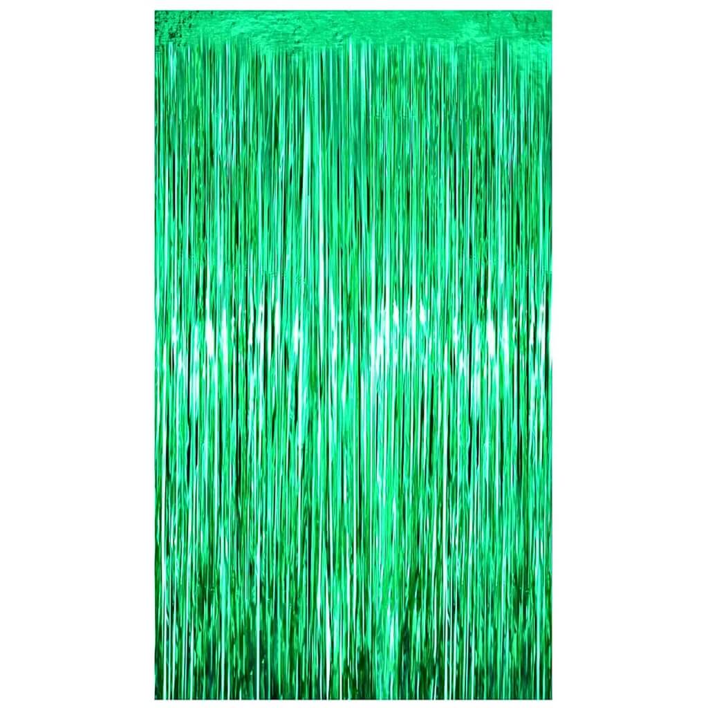 Metallic Green Tinsel Foil Fringe Rain Curtain