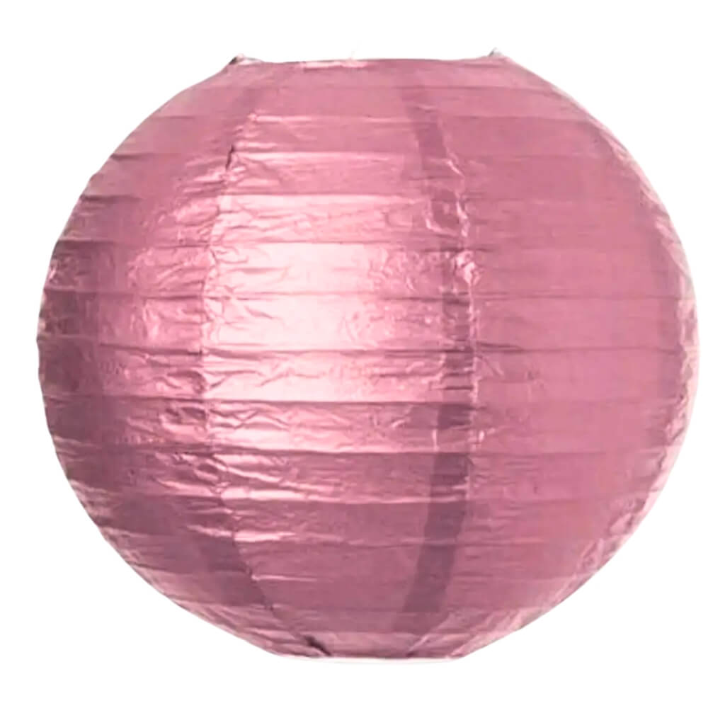 10-inch Metallic Pink Round Chinese Paper Lantern