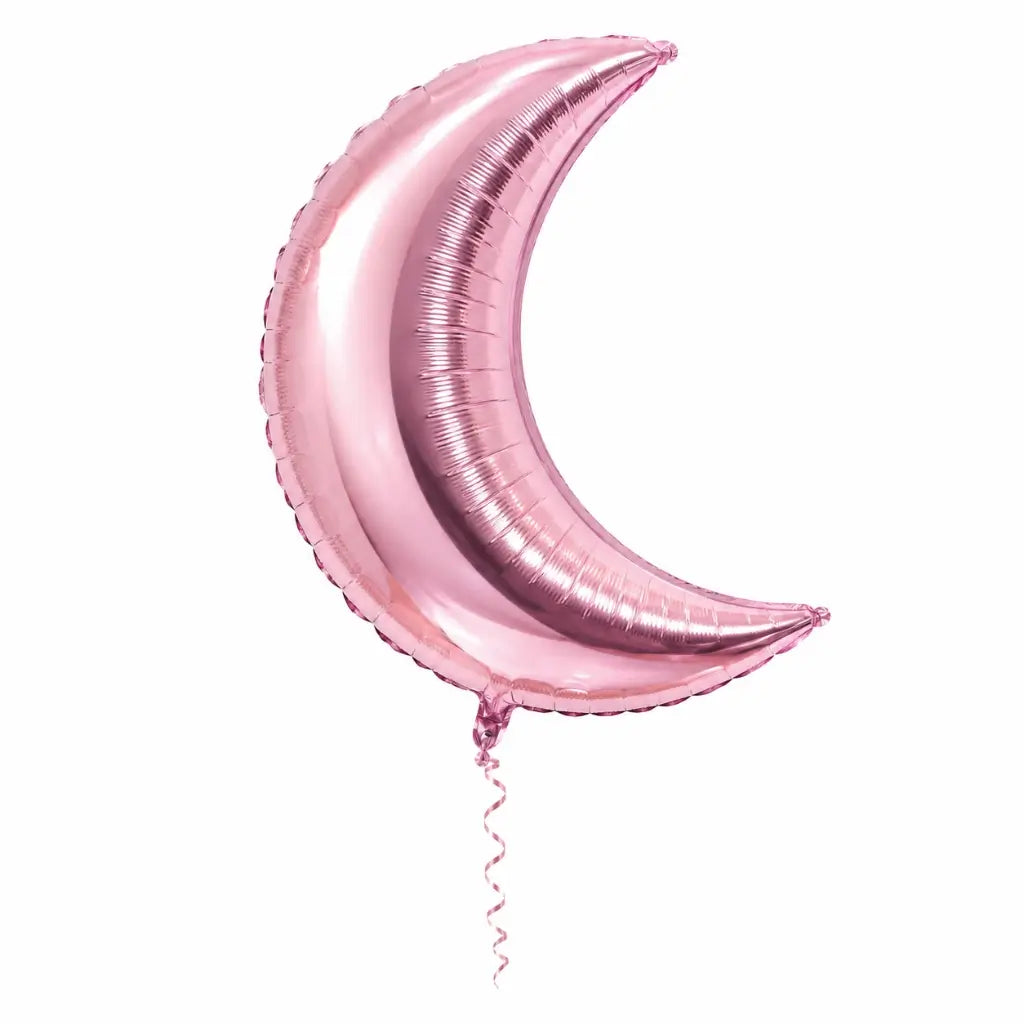 Pink Crescent Moon Shaped Foil Balloon - 2 Sizes