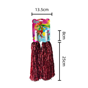 Metallic Red Cheerleader Pom Poms 2pk