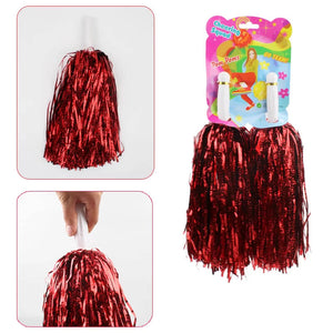 Metallic Red Cheerleader Pom Poms 2pk