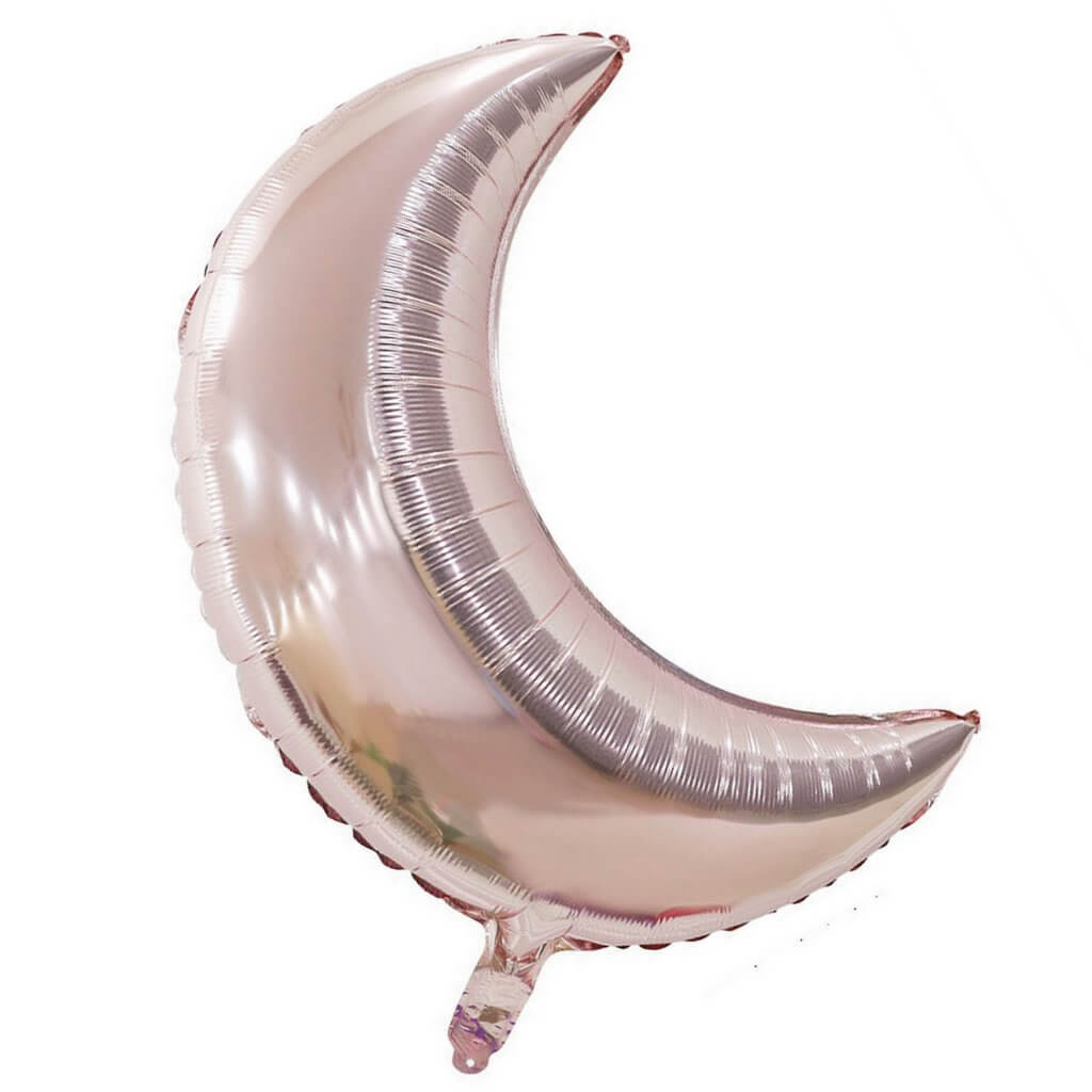 Rose Gold Crescent Moon Shaped Foil Balloon - 2 Sizes