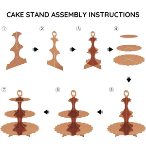 Metallic Rose Gold 3 Tier Cupcake Stand