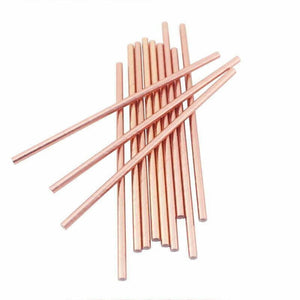 Metallic Rose Gold Foil Paper Party Straws 20 Pack