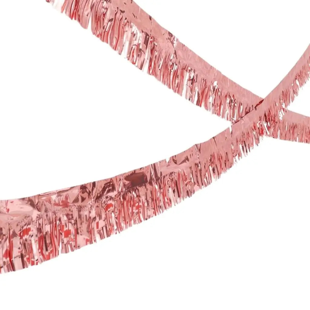 Metallic Rose Gold Tinsel Fringe Banner 3m
