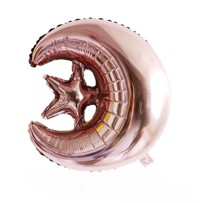 16-inch Rose Gold EID MUBARAK Moon Star Foil Balloon Banner