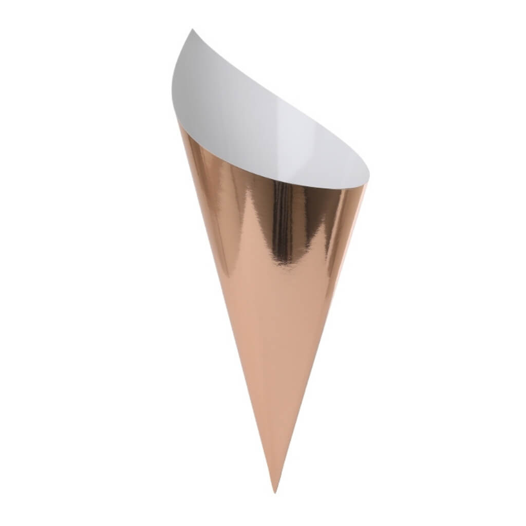 Metallic Rose Gold Paper Snack Cones 10pk