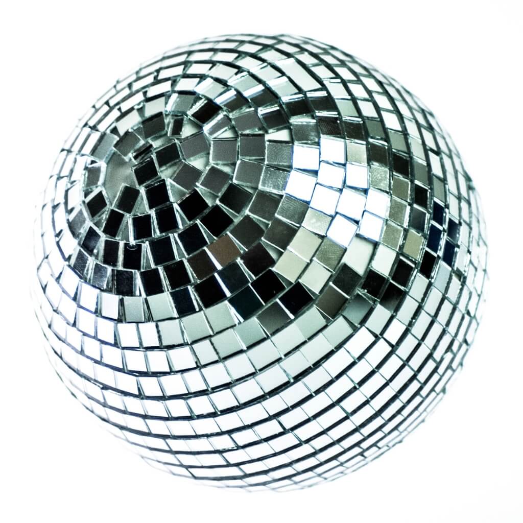 Pack of 1 Metallic Silver Mirror Disco Ball 20cm with Hanging Hook.