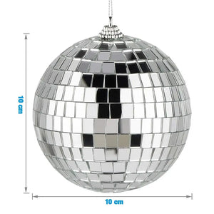 Silver Disco Mirror Balls 10cm 2pk