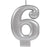 Metallic Silver Number 6 Candle