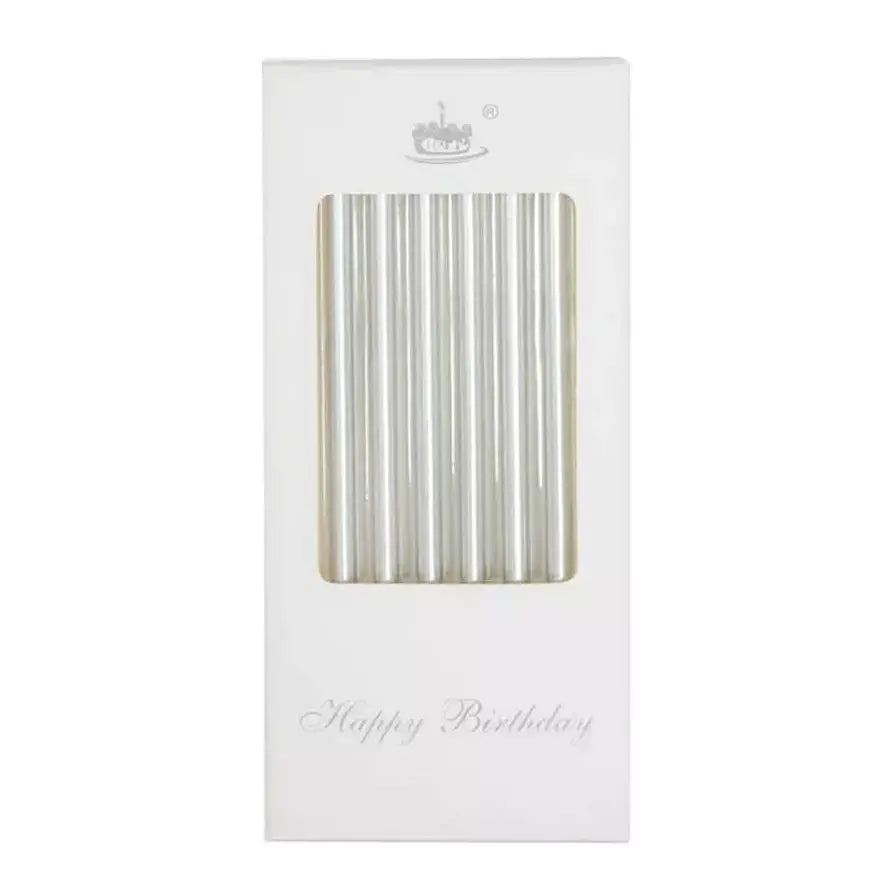 Metallic Silver Taper Candle 6 Pack