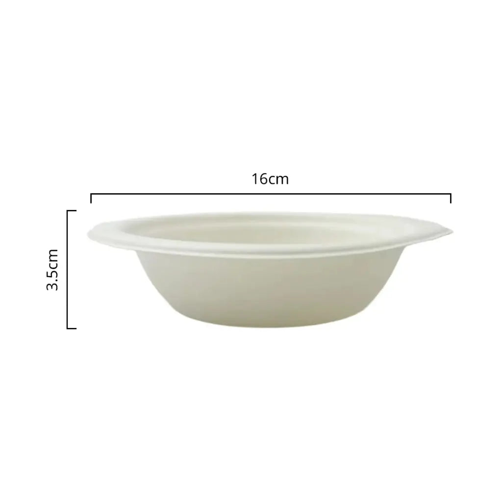 Pack of 50 eco disposable white bowls for parties and catering