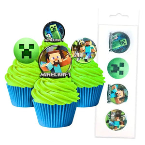 minecraft edible wafer paper cupcake toppers 16 pack