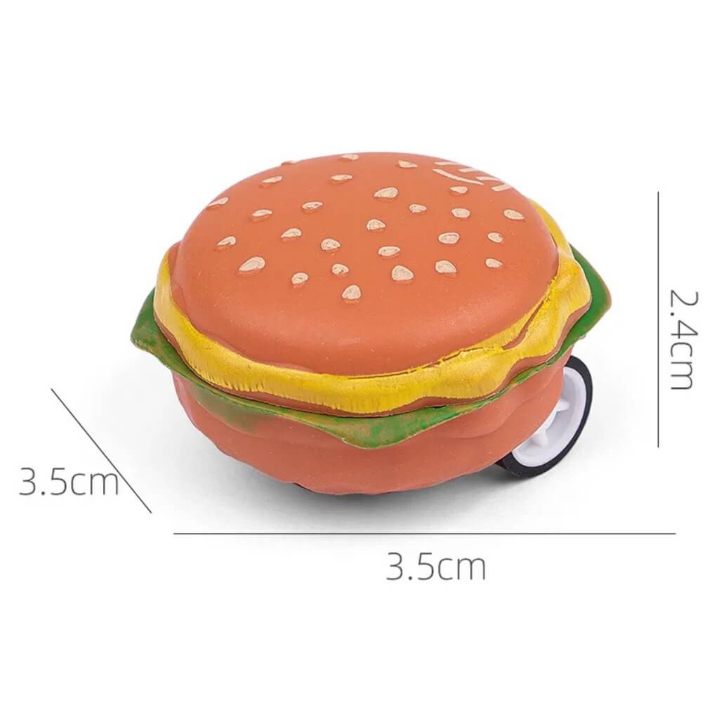 Pack of 6 Mini Hamburger Pull-Back Cars – Kids' Birthday Party Favours Toys.