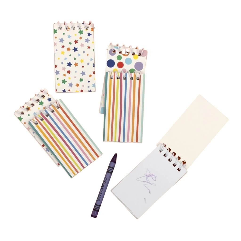 Pack of 6 Mini Spiral Notepads/ Notebooks - Birthday Party Favours for Kids