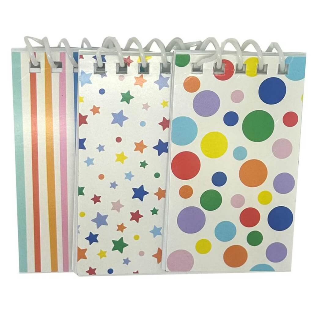 Pack of 6 Mini Spiral Notepads/ Notebooks - Birthday Party Favours for Kids