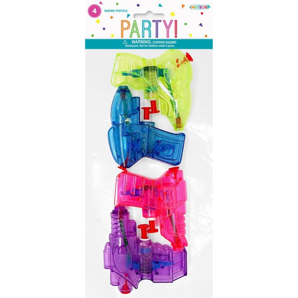 Mini Water Pistols 4pk kids birthday party favours