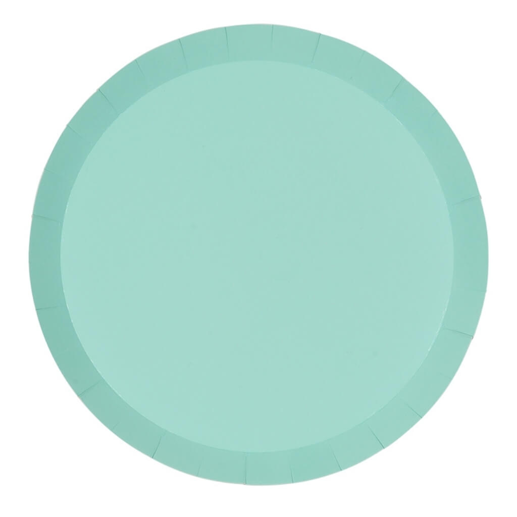 Mint Green Round Paper Dinner Plates 9inch 10pk