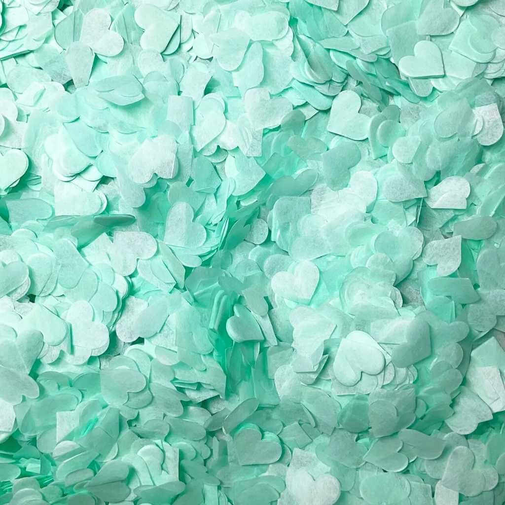 20g 1.5cm Heart Shaped Tissue Paper Confetti Table Scatters - Mint Green