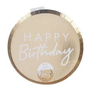 Mix it up Gold Foiled Happy Birthday Paper Plates 8pk