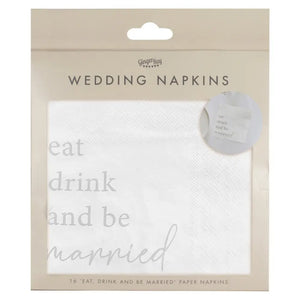 modern luxe Eat, Drink and Be Married Wedding Napkins 16pk