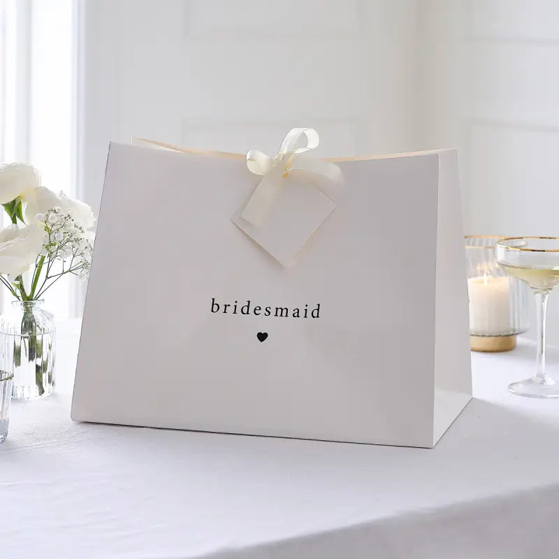 Modern Luxe White Bridesmaid Gift Bag