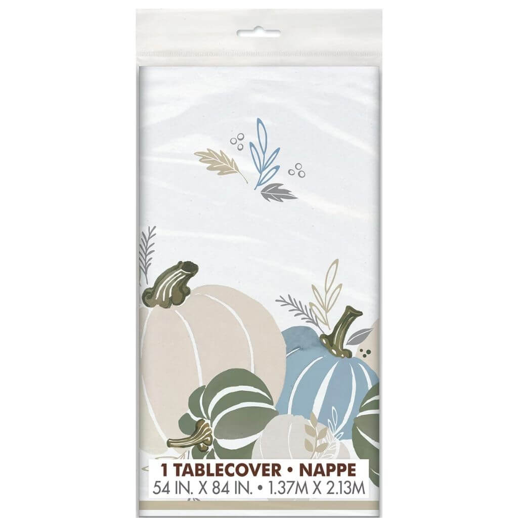 Modern Pastel Pumpkin Printed Tablecover 137cm x 213cm