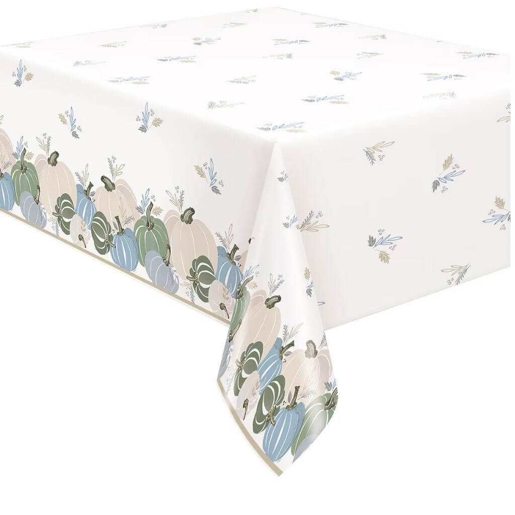 Modern Pastel Pumpkin Printed Tablecover 137cm x 213cm